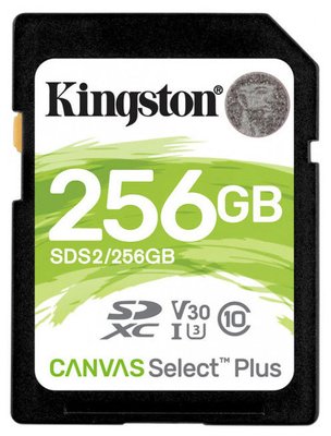 256GB SDXC Card (Class 10) UHS-I , U3, Kingston Canvas Select Plus "SDS2/256GB" (R/W:100/85MB/s) 113427 фото
