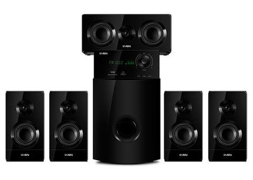 Audio System 5.1 SVEN "HT-210" 125w, USB, SD, FM, Display, RC, Black 79568 фото