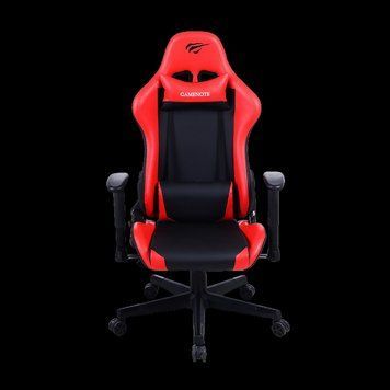 Gaming Chair Havit GC938, Headrest & Lumbar cushion, 2D Armrest, Half PU leather, Nylon feet, Black 221305 Imagini