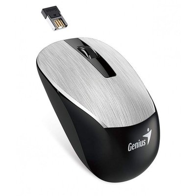 Wireless Mouse Genius NX-7015, Optical, 800-1600 dpi, 3 buttons, Ambidextrous, BlueEye, 1xAA, Silver 73675 фото