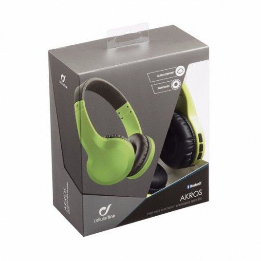 Bluetooth headset, Cellular AKROS light, Green 127190 фото