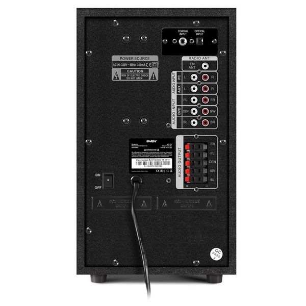 Audio System 5.1 SVEN "HT-210" 125w, USB, SD, FM, Display, RC, Black 79568 фото