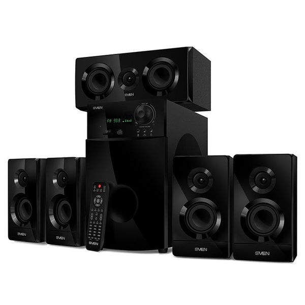 Audio System 5.1 SVEN "HT-210" 125w, USB, SD, FM, Display, RC, Black 79568 фото