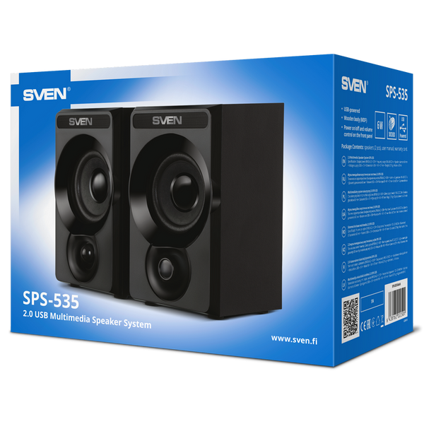 Speakers SVEN "SPS-535" Black, 6w, USB power 230668 фото