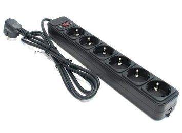 Surge Protector 6 Sockets, 3.0m, Ultra Power, black, UP6-B-10PPB 64516 фото