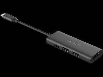 Docking Station A4Tech 4-IN-1, HDMI, USB3.0, USB2.0, USB-C, PD100W, Aluminum, Ash Grey 203839 фото