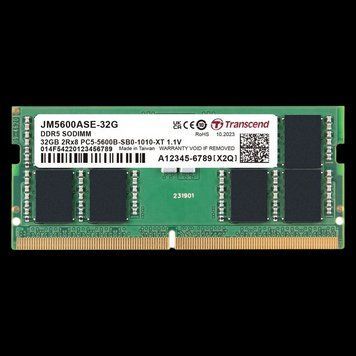 48GB DDR5-5600MHz SODIMM Transcend JetRam JM5600ASE-48G, (3Gx8)x16, 2Rx8, CL46, 1.1V 224930 фото