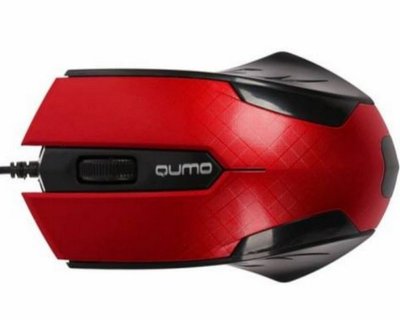 Mouse Qumo M14, Optical,1000 dpi, 3 buttons, Ambidextrous, Red, USB 93104 фото