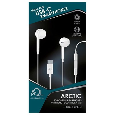 Cellular Capsule Arctic earphone with mic, Type-C, White 141539 фото
