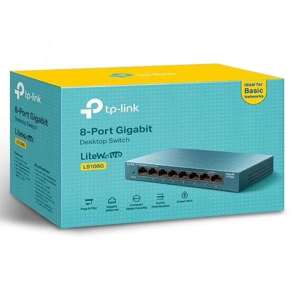 .8-port 10/100/1000Mbps Switch TP-LINK "LS108G", steel case 105156 фото