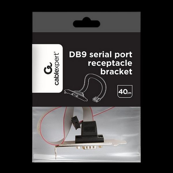 CableExpert CC-DB9ML-01, DB9 COM port receptacle on low-profile bracket, 40 cm flat cable 207953 Imagini