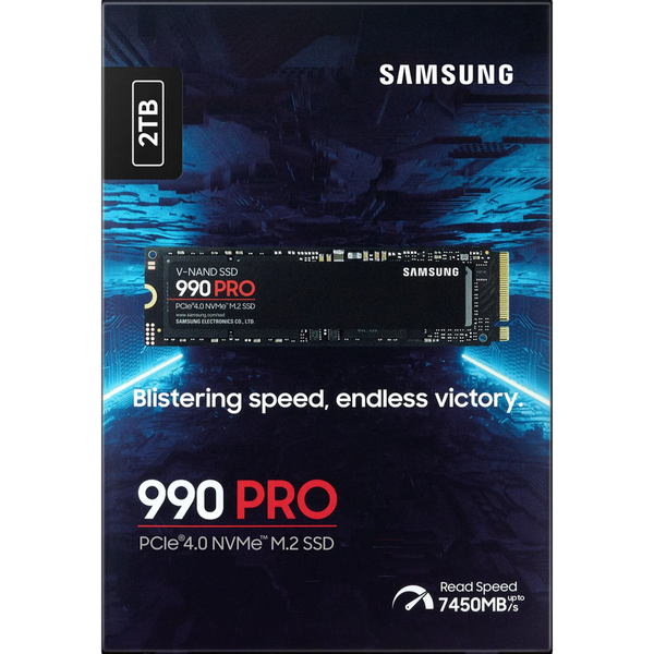 .M.2 NVMe SSD 2.0TB Samsung 990 PRO [PCIe 4.0 x4, R/W:7450/6900MB/s, 1400K/1550K IOPS, 1.2PB, 3DTLC] 148647 фото