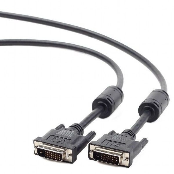 Cable DVI M to DVI M, 1.8m, Cablexpert DVI-D Dual link with ferrite, CC-DVI2-BK-6 84418 фото