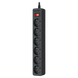 Surge Protector 6 Sockets, 3.0m, Sven "SF-06E", Black, flame-retardant material 216627 фото 2