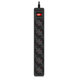 Surge Protector 6 Sockets, 3.0m, Sven "SF-06E", Black, flame-retardant material 216627 фото 1