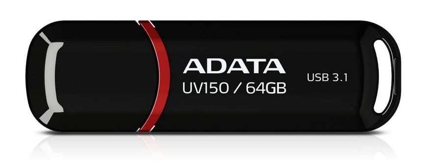 64GB USB3.1 Flash Drive ADATA "UV150", Black, Plastic, Classic Cap (R/W:80/20MB/s) 86463 фото